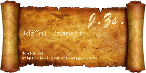 Jáni Zsanett névjegykártya